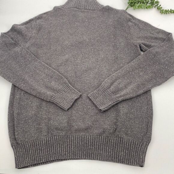 Eddie Bauer 1/4 Zip Pullover Marled Cotton Sweater Grey Tall‎ Large - Picture 2 of 16
